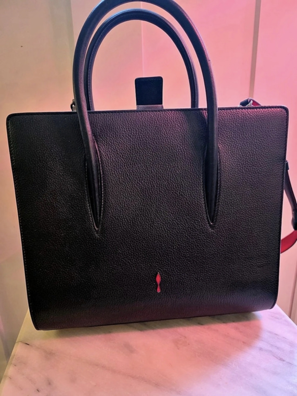 Christian Louboutin Paloma Medium Tote Black & Red